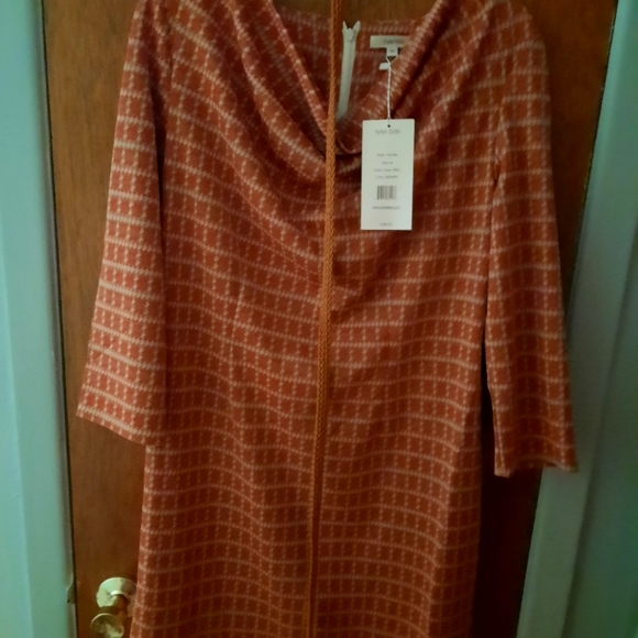 Tyler Boe dress, Medium, Pumpkin/ Taupe/ Cream - Picture 1 of 3